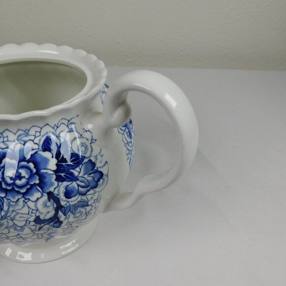 Johnson Brothers Lotus Blue Fine China Floral Swirl Rim Teapot Lid Vintage 1979 - Picture 9 of 12